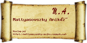 Mattyasovszky Anikó névjegykártya