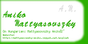aniko mattyasovszky business card
